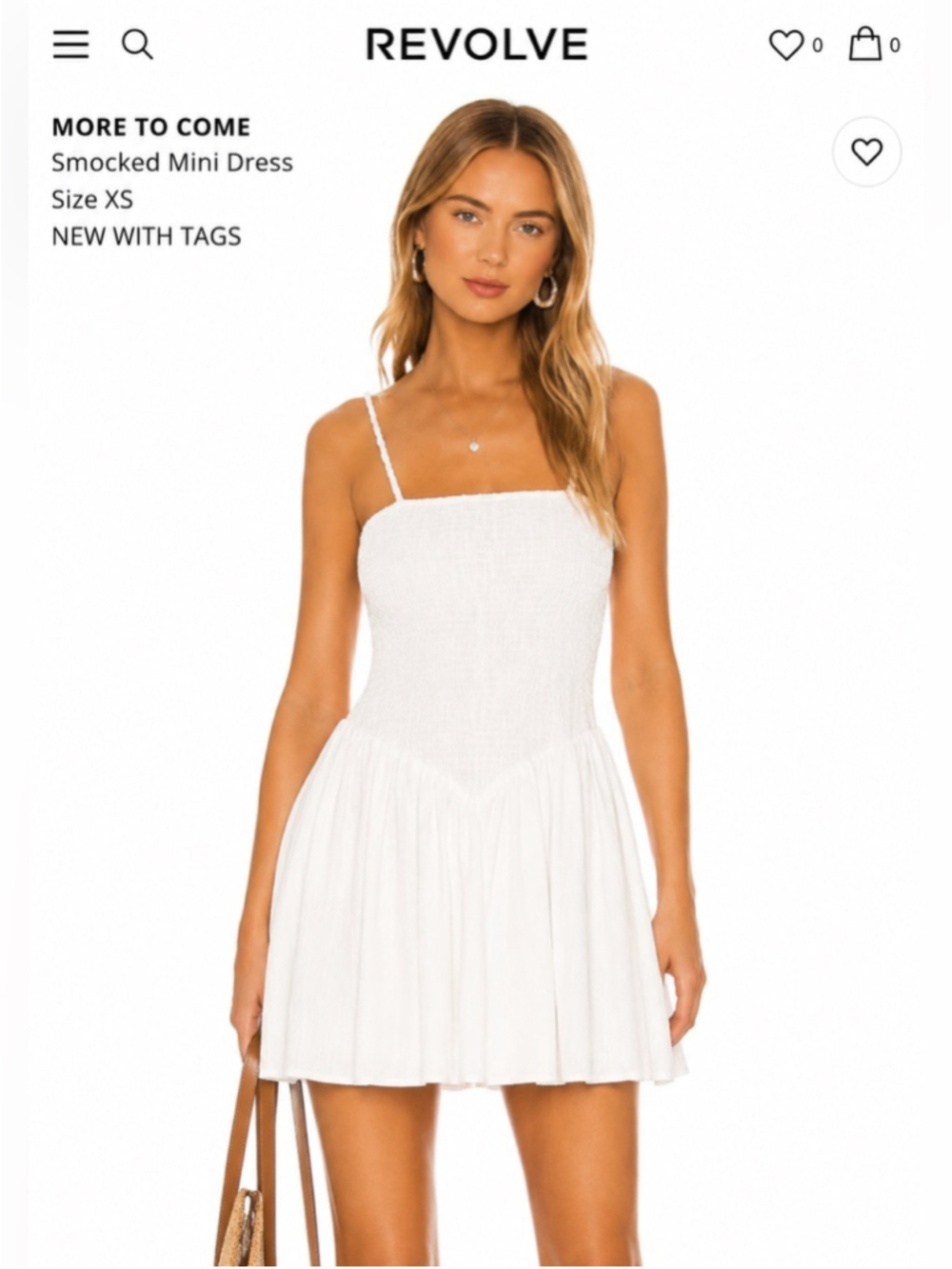 More to Come White Smocked Mini Dress XS NWT Cottagecore Sundress